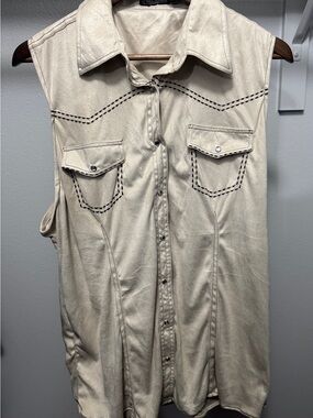 Faux suede sleeveless top